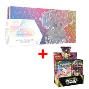 Pokemon: Scarlet & Violet Prismatic Evolutions Super Premium Collection & Perfect order booster box Combo