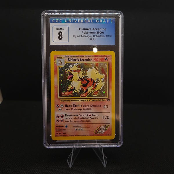 3 2000 Pokemon Gym Challenge Blaine s Arcanine Holo #1/132 PSA 8 - Image 1