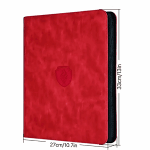 Trading Card Zipper Binder for Pokemon cards |  9 Pocket | 360 Cards |  (Red)
