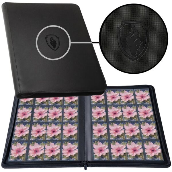 d937f547-b961-4e39-b860-f48dc22b 1024 Trading Card Holder | Premium Faux Leather Binder (Black) - Image 1
