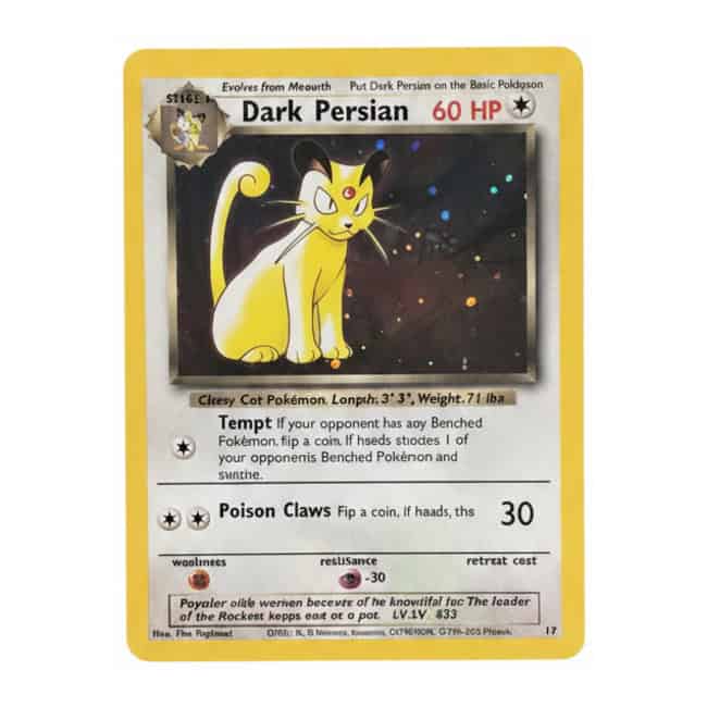 2000 Pokémon GM. Promo - Dark Persian-Holo #17 - PSA 8 NM-MT